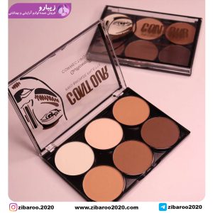 پالت کانتور و هایلایتر خشک ۶رنگ Gulflower