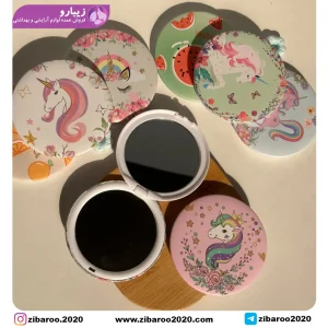 آیینه گرد طرح دختر و یونیکورن