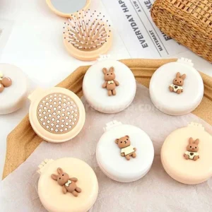 برس آینه دار تاشو مسافرتی خرسی