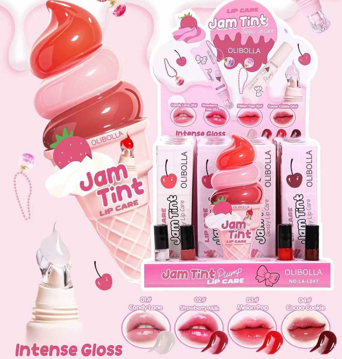 رژ خیس مایع کریستالی تیوپی بستنی اولی بولا Olibolla lip gloss no la-l275 - Image 4