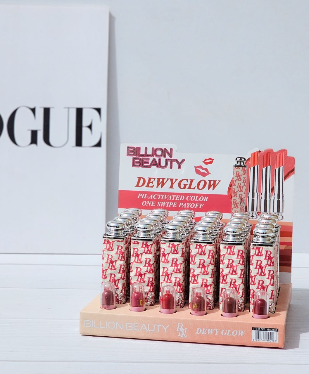رژ لب جامد طرح دیور | Billion Beauty Dewy Glow (پوکه قرمز) - Image 2