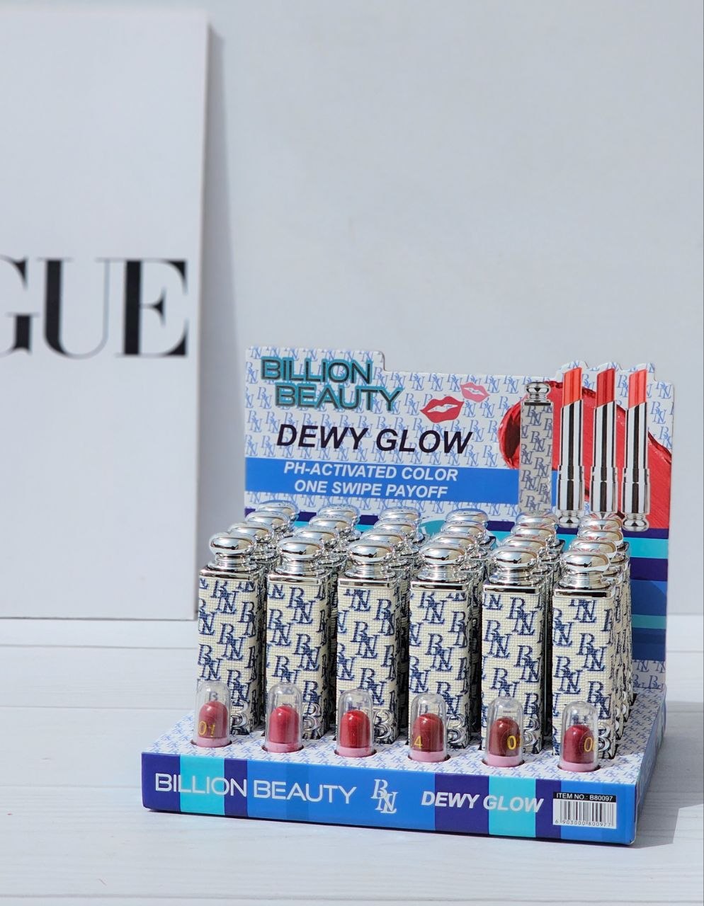 رژ لب جامد طرح دیور | Billion Beauty Dewy Glow(پوکه آبی) - Image 4