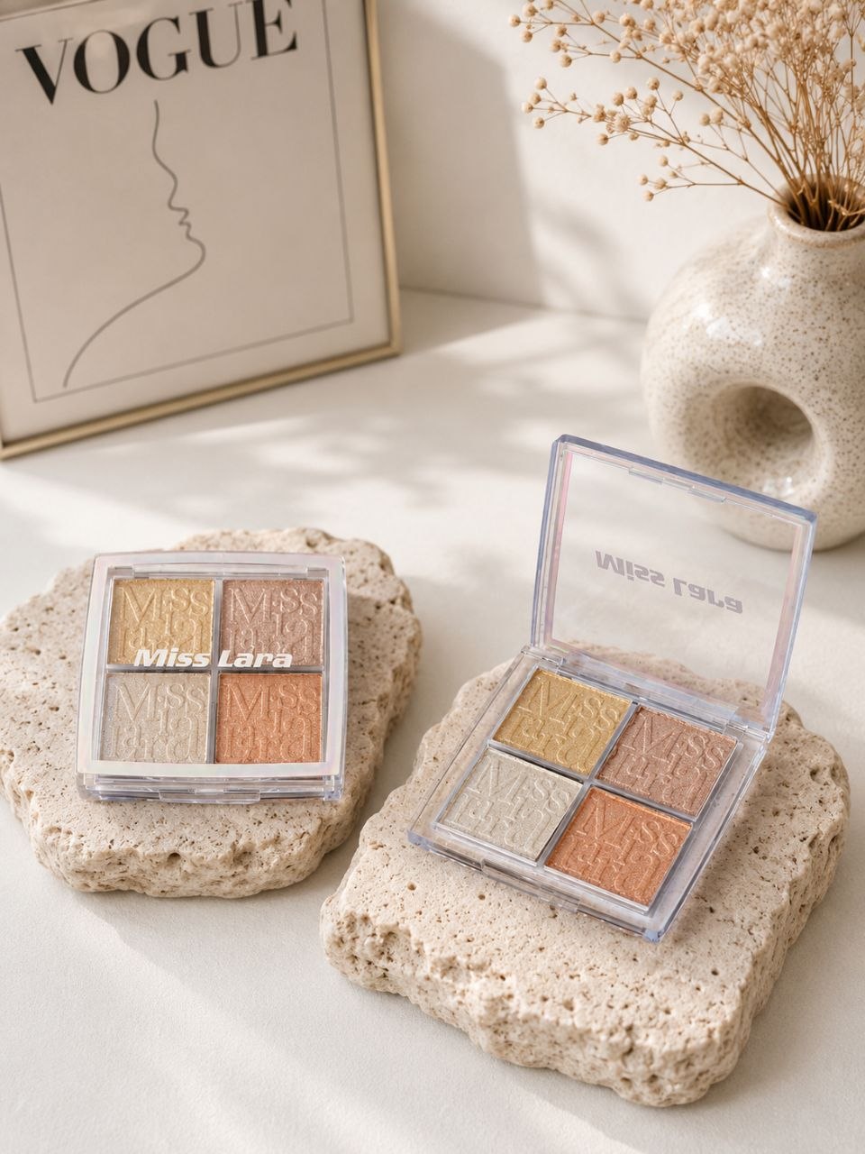 پالت هایلایتر طرح دیور ۴ رنگ میس لارا|Miss Lara Glow Palette - Image 5