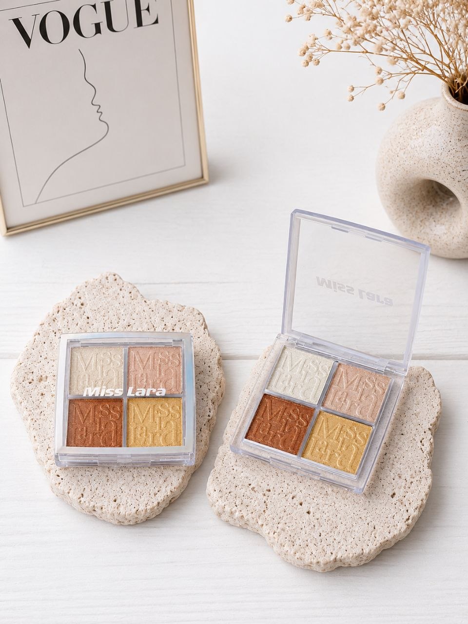 پالت هایلایتر طرح دیور ۴ رنگ میس لارا|Miss Lara Glow Palette - Image 3