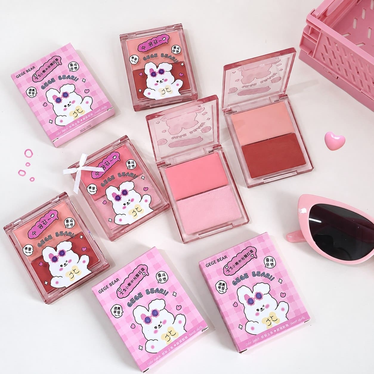 رژگونه کرمی دو رنگ GEGE BEAR طرح خرگوش