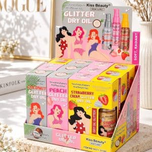 روغن بدن شاین‌دار Kiss Beauty | Glitter Dry Oil