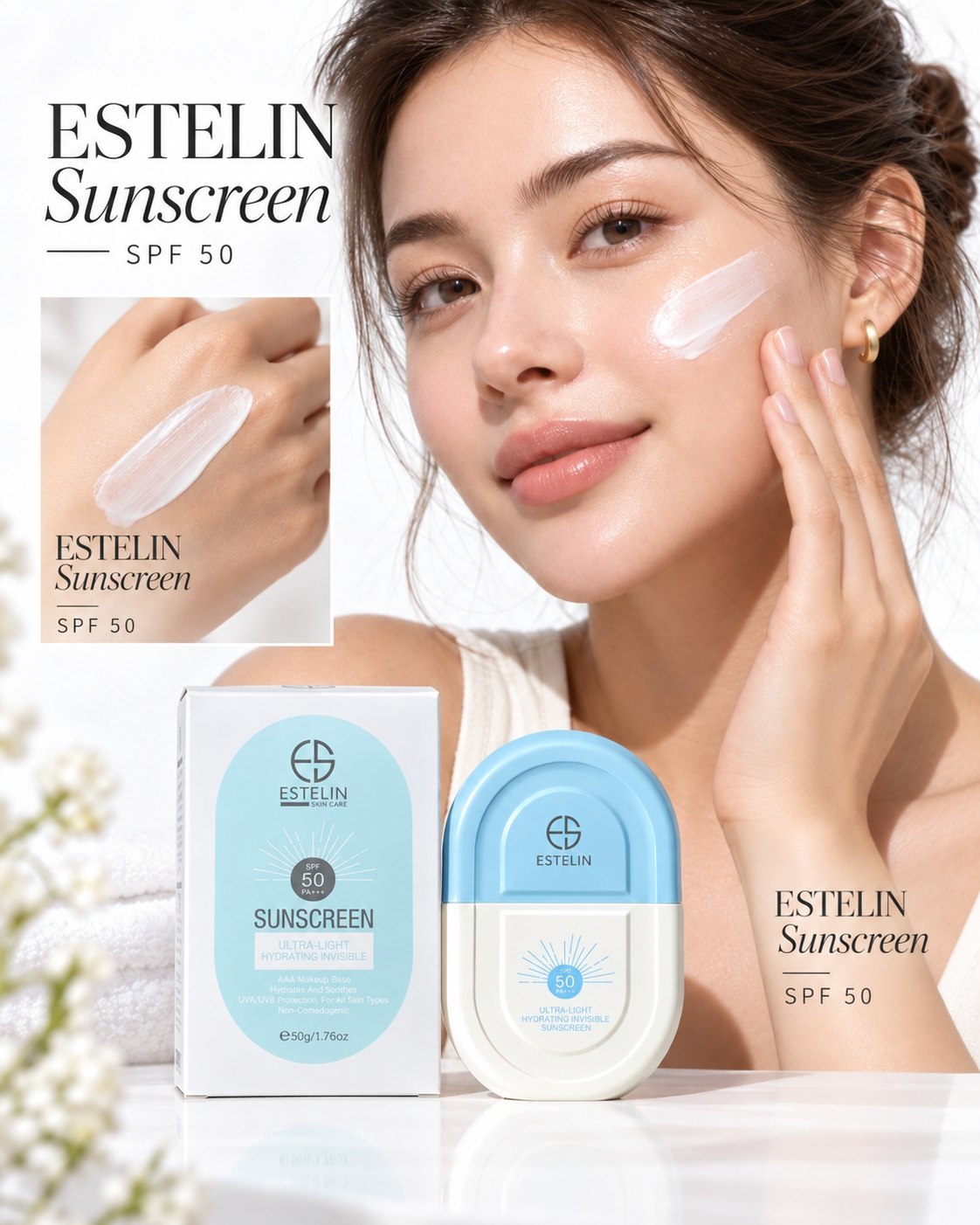 ضدآفتاب بی رنگ استلین Estelin SPF 50 - تصویر 5