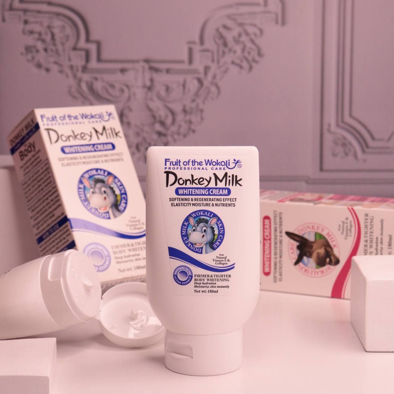 کرم سفیدکننده فوری شیر الاغ ووکالی ۱۸۰ میل | Wokali Donkey Milk Whitening Cream - تصویر 3