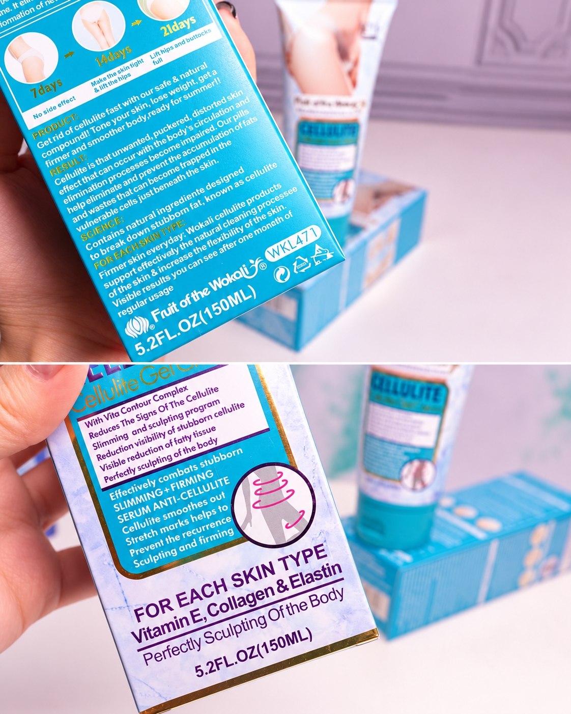 کرم گیاهی ضد سلولیت و فرمدهنده باسن وکالی | Wokali Cellulite Gel Cream - تصویر 3
